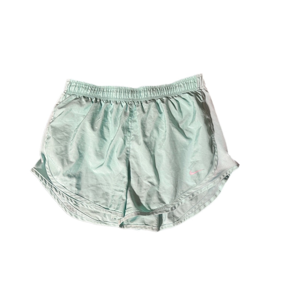 Nike Dri-FIT Running Shorts Womens Large Mint Green Excellent Mesh Trim Athletic